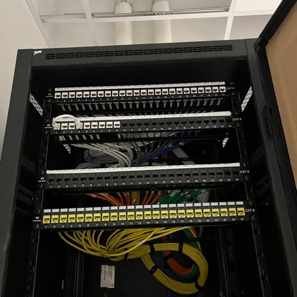 Color coded patch panels. 